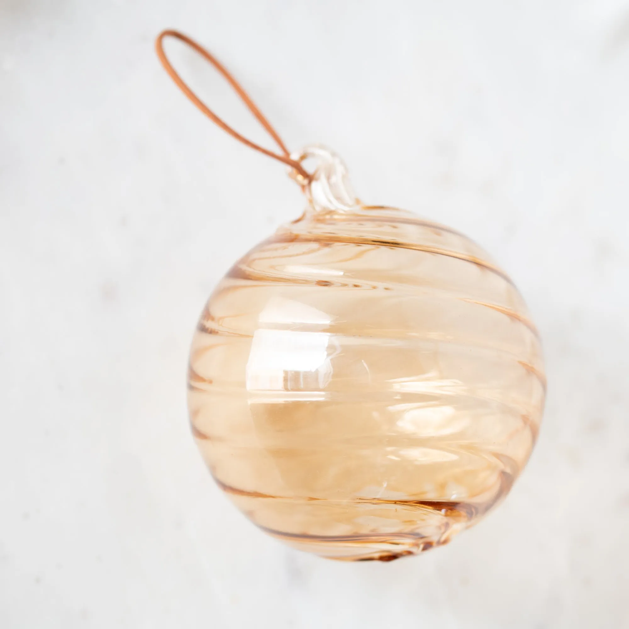 Transparent Brown Swirl Glass Ball