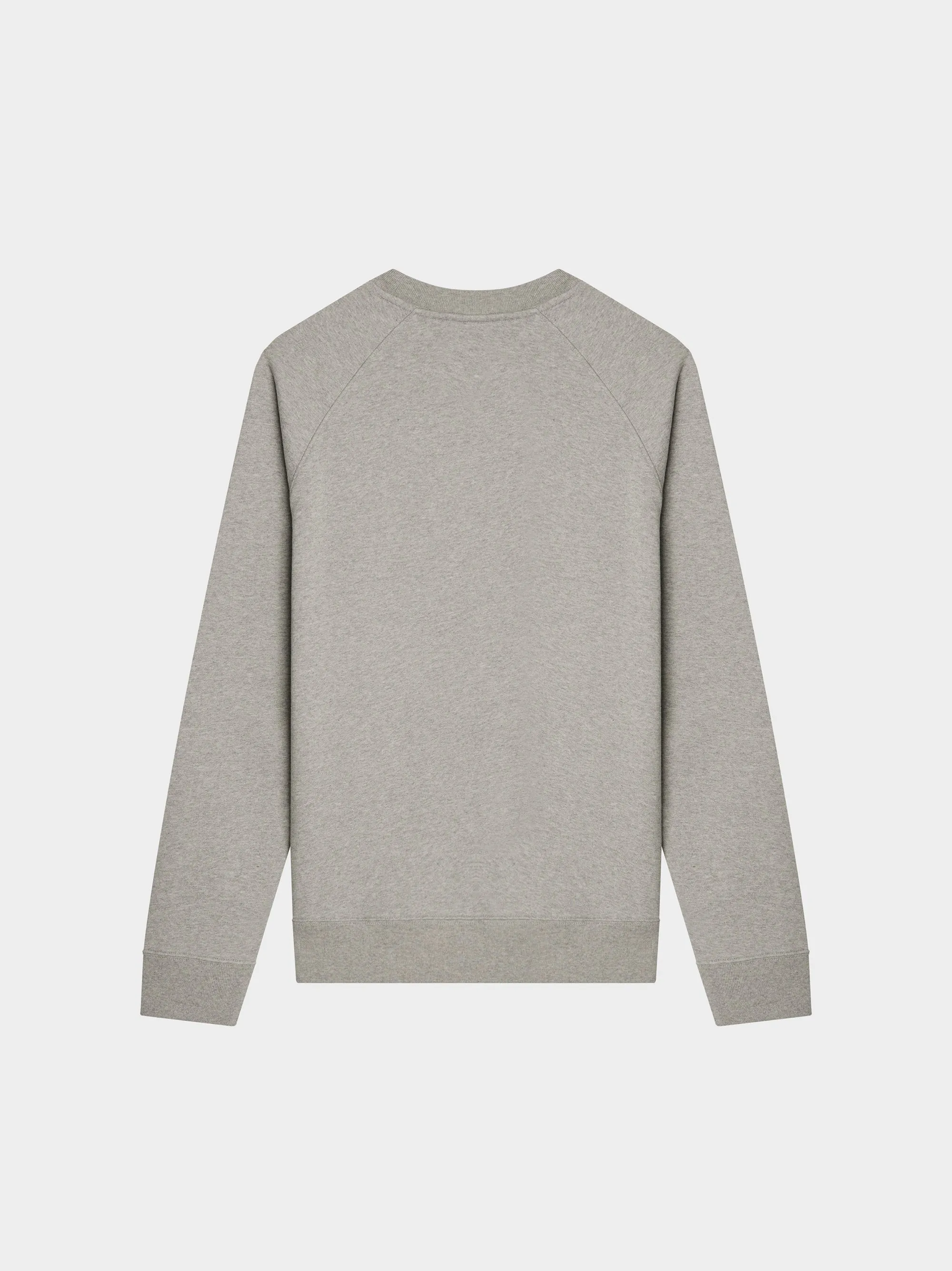 Tricolor Fox Patch Clean Sweatshirt, Grey Melange