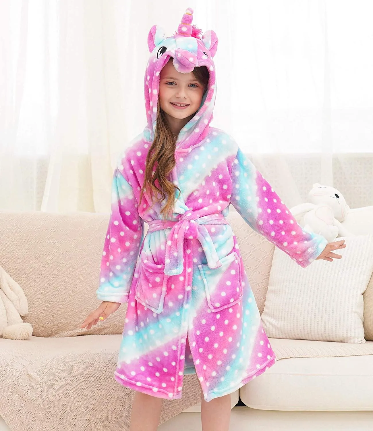 Unicorn Dots Bathrobe