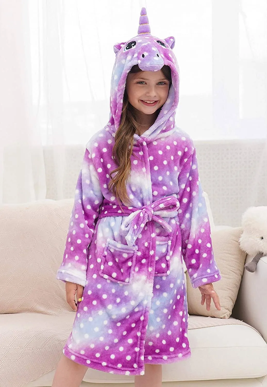 Unicorn Dots Bathrobe