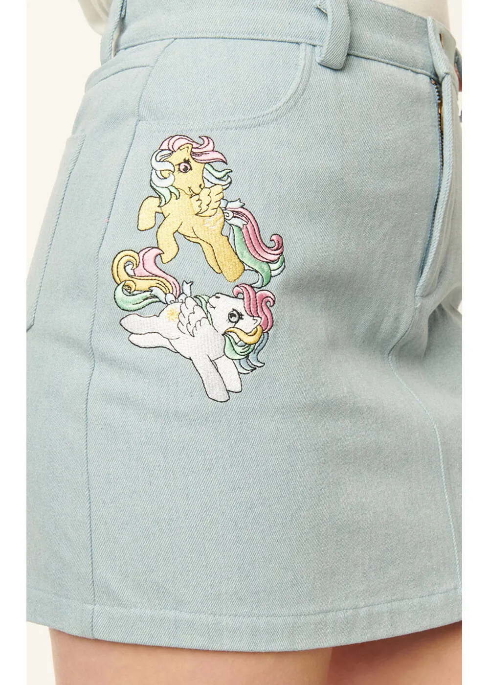 Unique Vintage x My Little Pony What A Classic Denim 60's Mini Skirt Blue