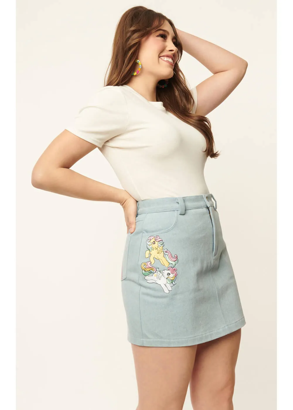 Unique Vintage x My Little Pony What A Classic Denim 60's Mini Skirt Blue