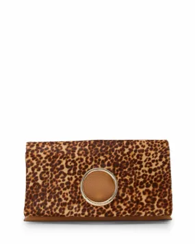 Vince Camuto Handbag KIMI CLUTCH NATURAL LEOP/HRCLF/MAT Y SHRKN