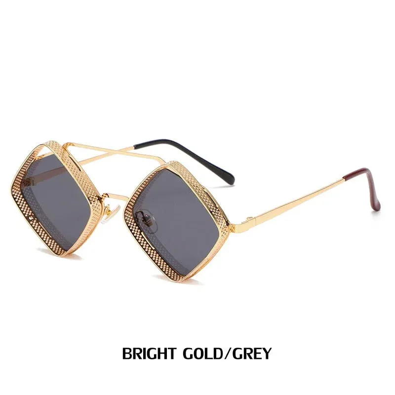 Vintage Gothic Steampunk Luxury Design Retro Punk Hollow Sunglasses for Women Men