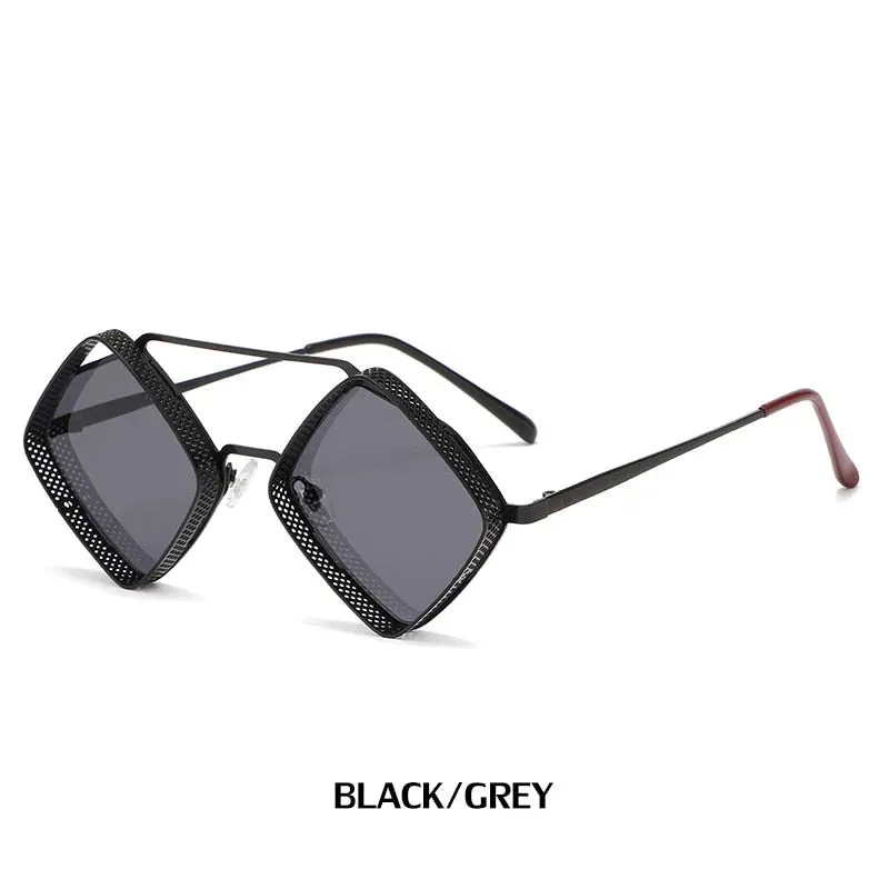 Vintage Gothic Steampunk Luxury Design Retro Punk Hollow Sunglasses for Women Men