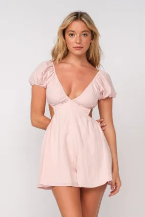 Waist Cutout Open Back Mini Romper