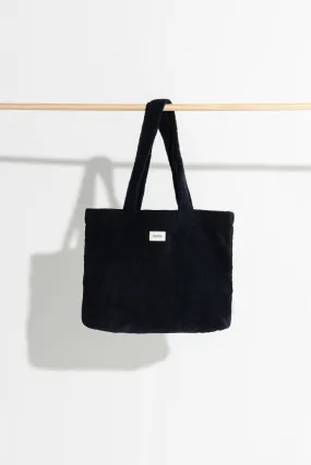 Wavy Border Beach Tote Vintage Black