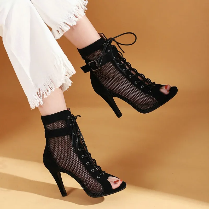 Women's Elegant Sexy Black Modern Comfortable Peep Toe High Heels