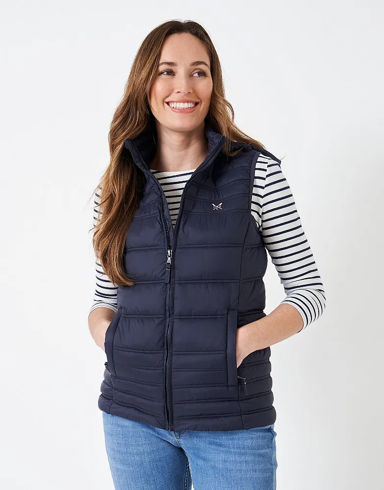 Women's Lightweight Padded Gilet from Crew Clothing Company - Dark Navy