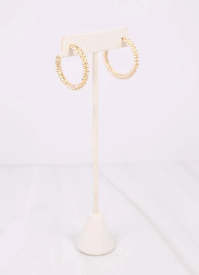 Woodard Pearl Hoop Earring GOLD