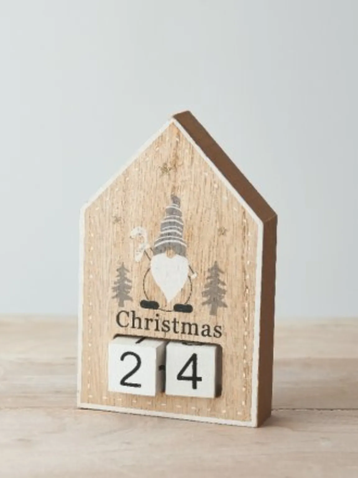 Wooden Christmas Countdown Block