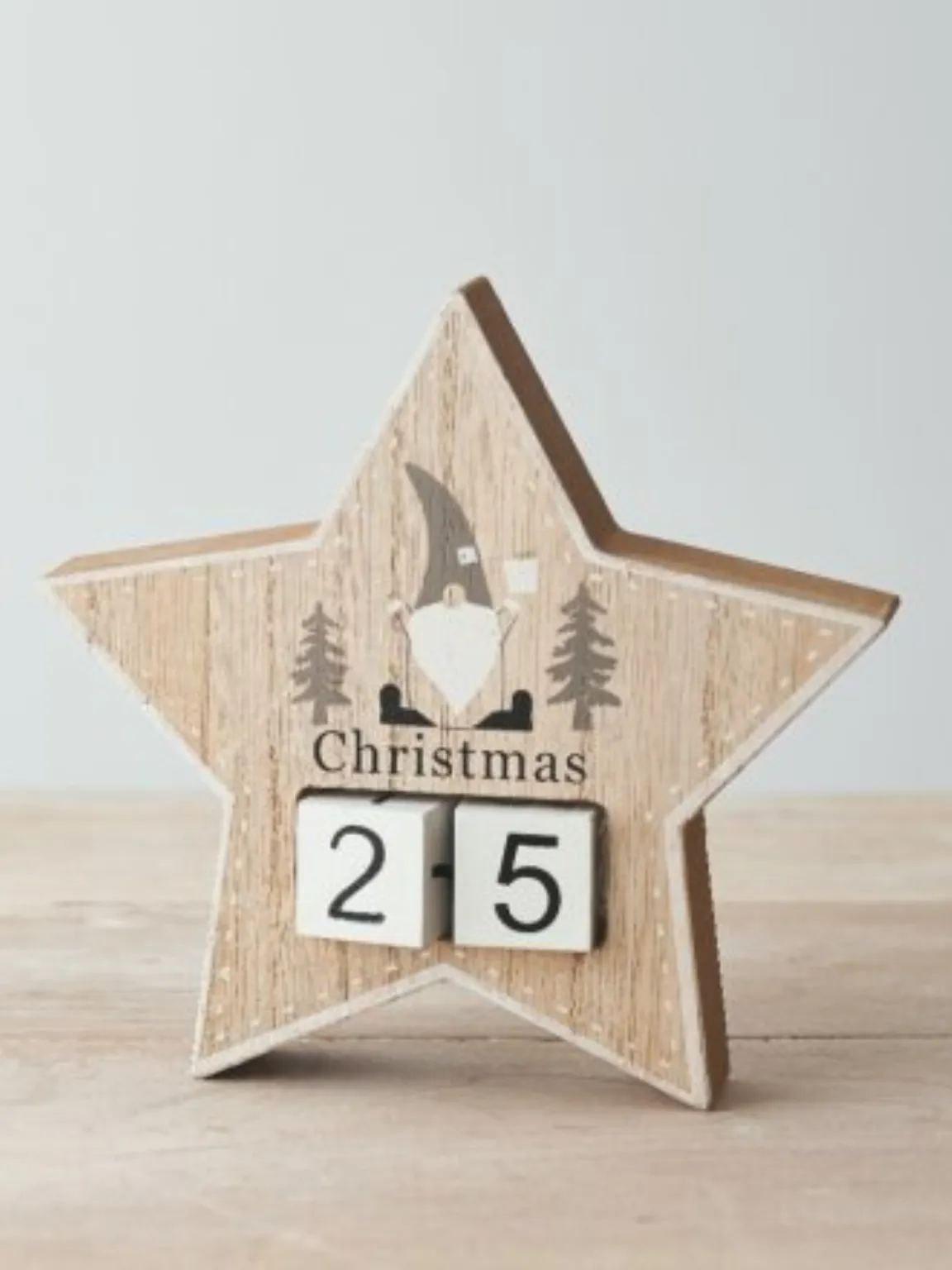 Wooden Christmas Countdown Block