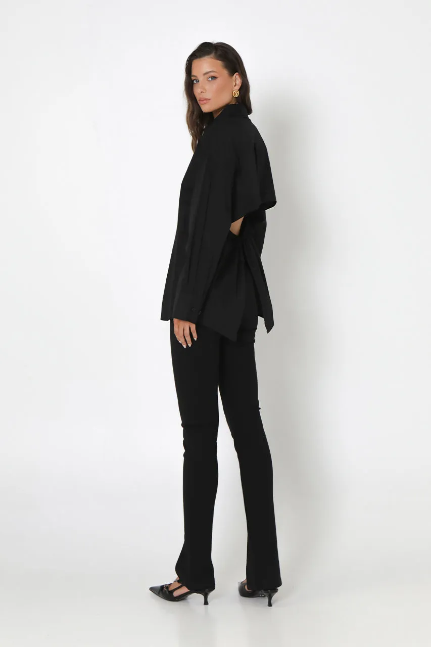 Zander Open Back Shirt | Black